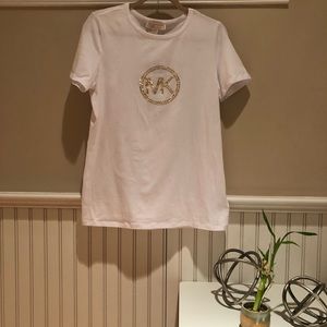 Michael Kors white shirt with MK sparkles